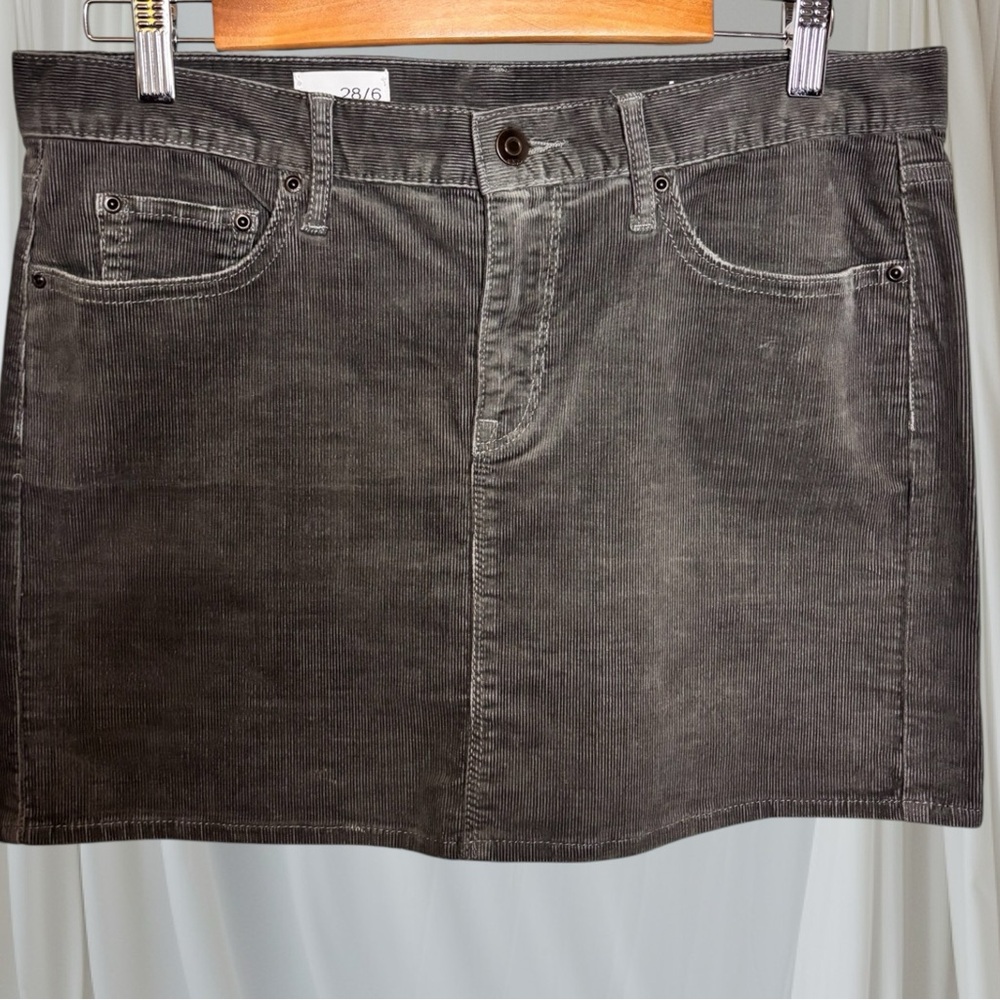 Y2K GAP 1969 Charcoal Corduroy Mini Skirt EPOC